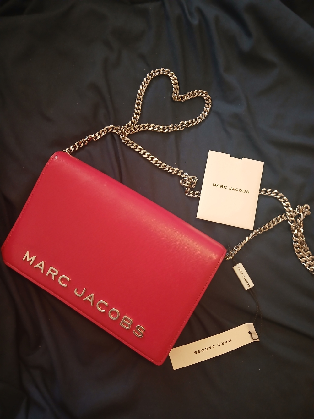 Marc Jacobs PINK 🎀 Leather Crossbody with Silver Chain